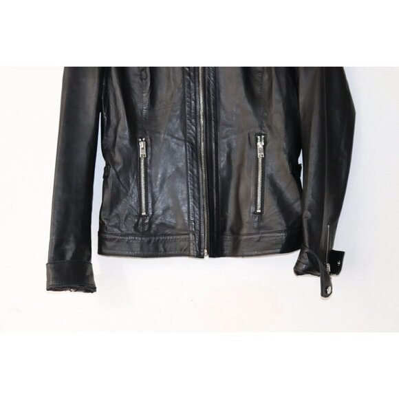 Lamarque Women's Size Small Black Jacket Leather Full Zip Motorcycle Short Coat - Picture 3 of 8